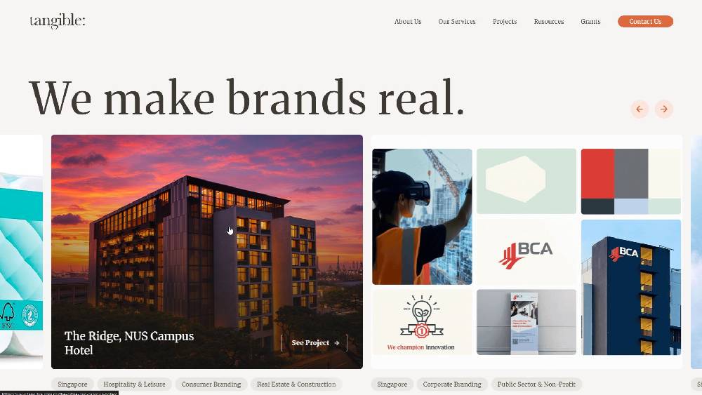 Tangible website preview